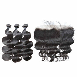 3 Bundles Brazilian Body Wave and frontal